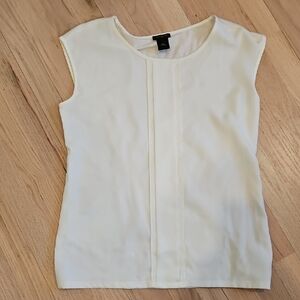Ann Taylor Cream Cap Sleeve Blouse